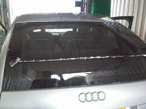 audi Brobot Car wash Damage to rear spoiler