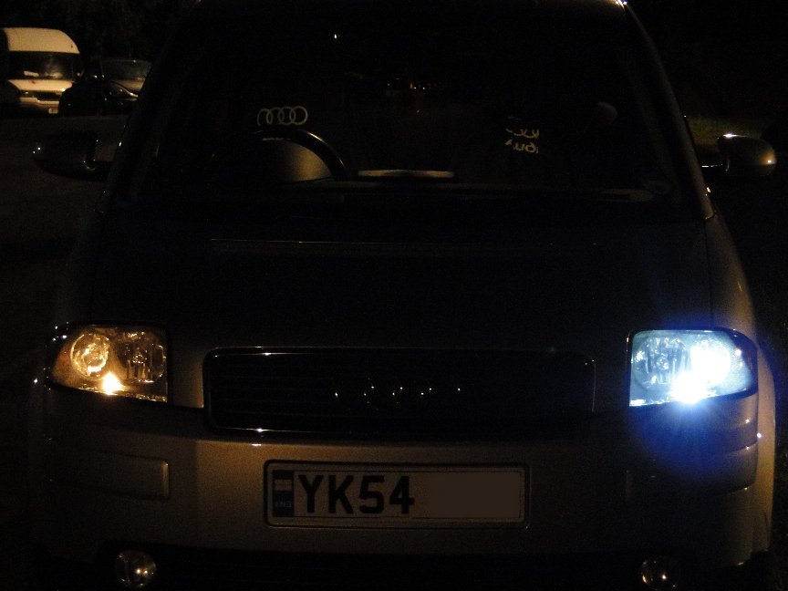 old sidelight and new LED sidelight